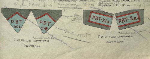 Рисунки петлиц РВТ 
	1922 г.