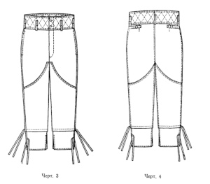 Рисунок брюк утепленных 
			типа Б