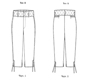 Рисунок брюк утепленных 
			типа А