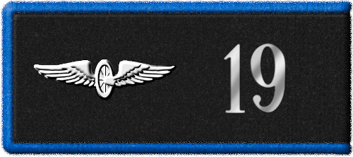 Петлица войск военных сообщений периода после 1928 г., в данном случае 19-й отдельной кадровой 
	транспортной роты с соответствующей шифровкой. Рисунок Кирилла Васильева