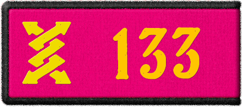 Петлица красноармейца подразделений связи стрелковых частей, в данном случае 133-го стрелкового 
	полка 45-й стрелковой дивизии. Рисунок Кирилла Васильева