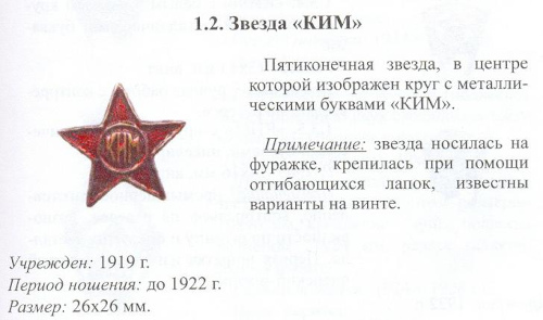 Фрагмент из книги А. Бутушина, Б. Стецуренко. 
	Основные знаки Комсомола. Каталог-определитель. 2004 г.