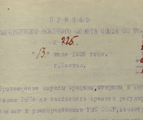 Хронология процесса разработки и принятия положения о прохождении службы начальствующим составом РККА, 1924-1928 
	гг.