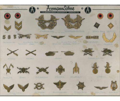 Эмблемы родов войск и служб Бундесвера 1955-1956 гг.